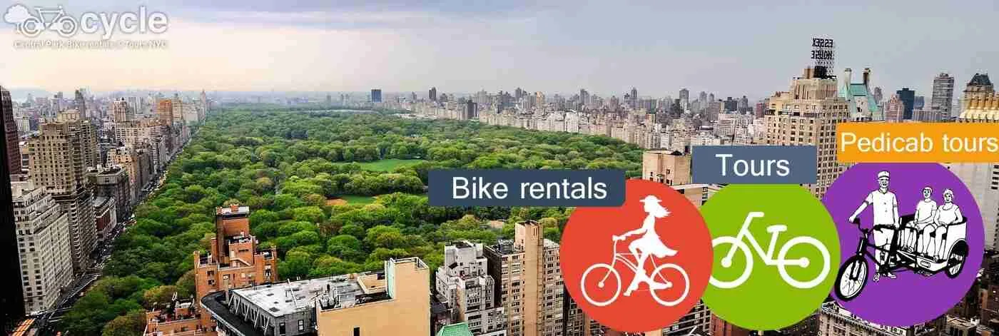 central park bike rental tours pedicab tour in New York city nyc ny